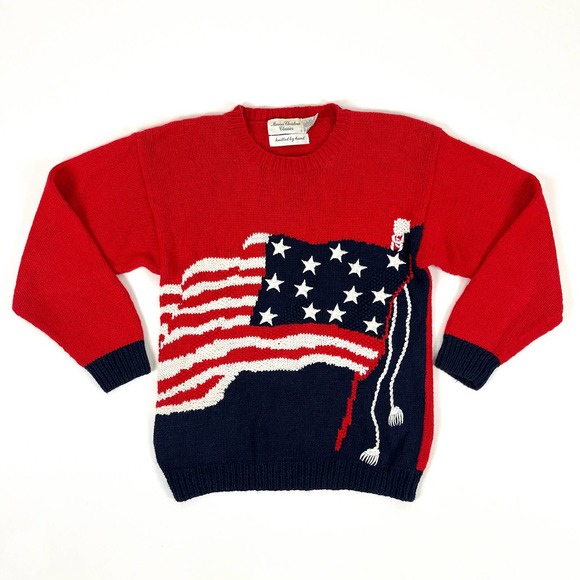 Vintage American Flag Sweater - Picture 1 of 4